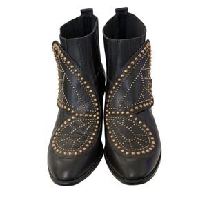 Sophia Webster Black Leather Studded Butterfly Wing Ankle Boots Womens 40 US 9.5